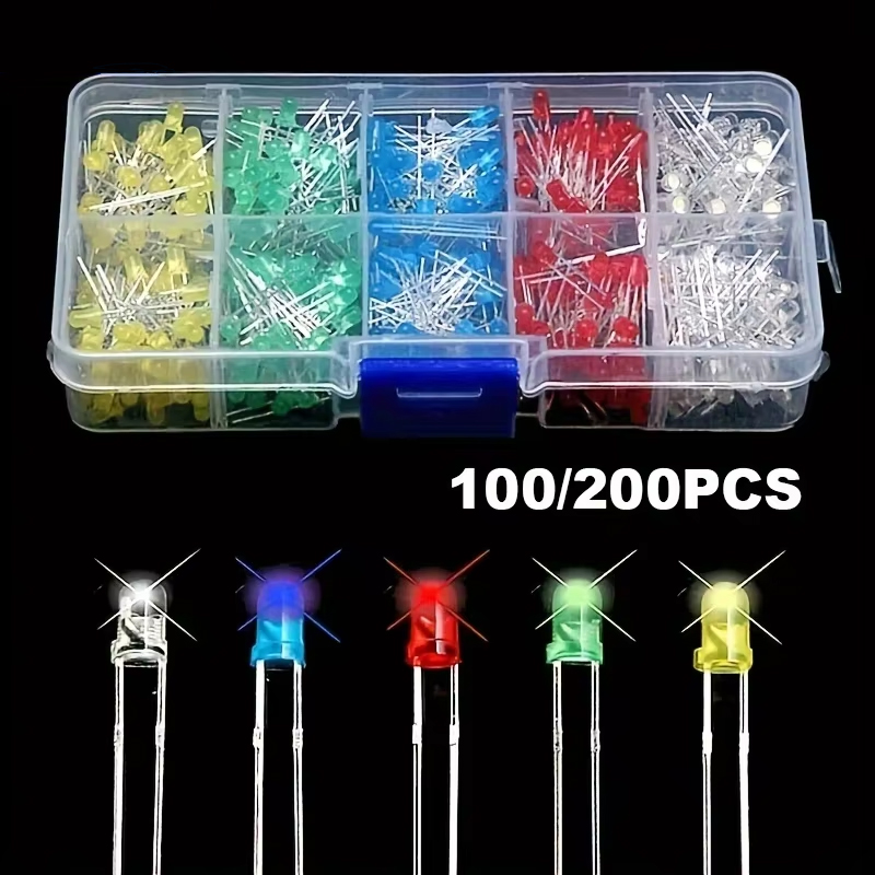 R/Diy Electronics - 100/200PCS 3mm 5mm 멀티 컬러 LED