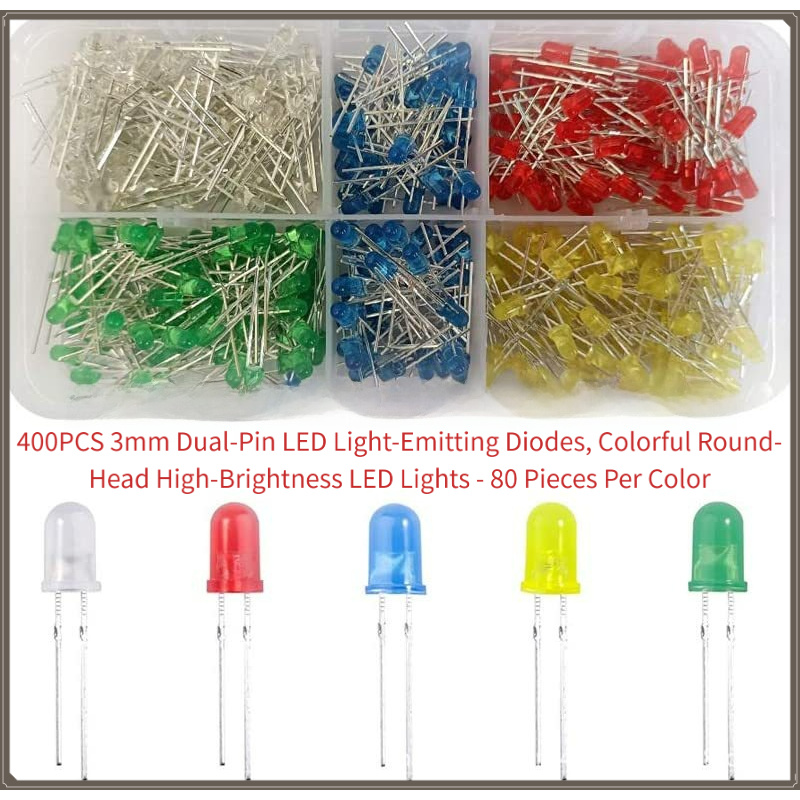 400PCS 3mm 듀얼 핀 LED 다이오드 |   다 - R/Diy Electronics 리뷰 및 가격