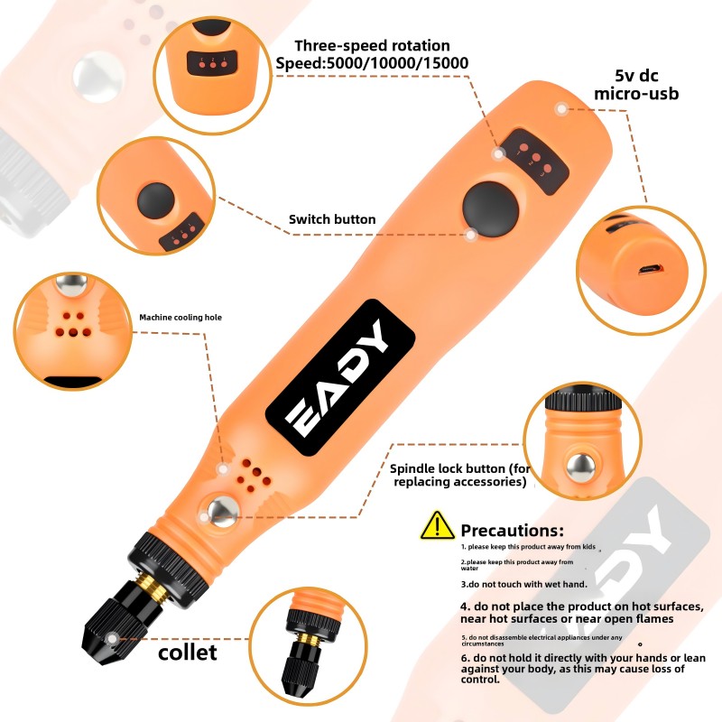 USB 무선 로터리 공구 키트 – 금속 연마, 모형 제 - Diy Kit Elektronik 리뷰 및 가격