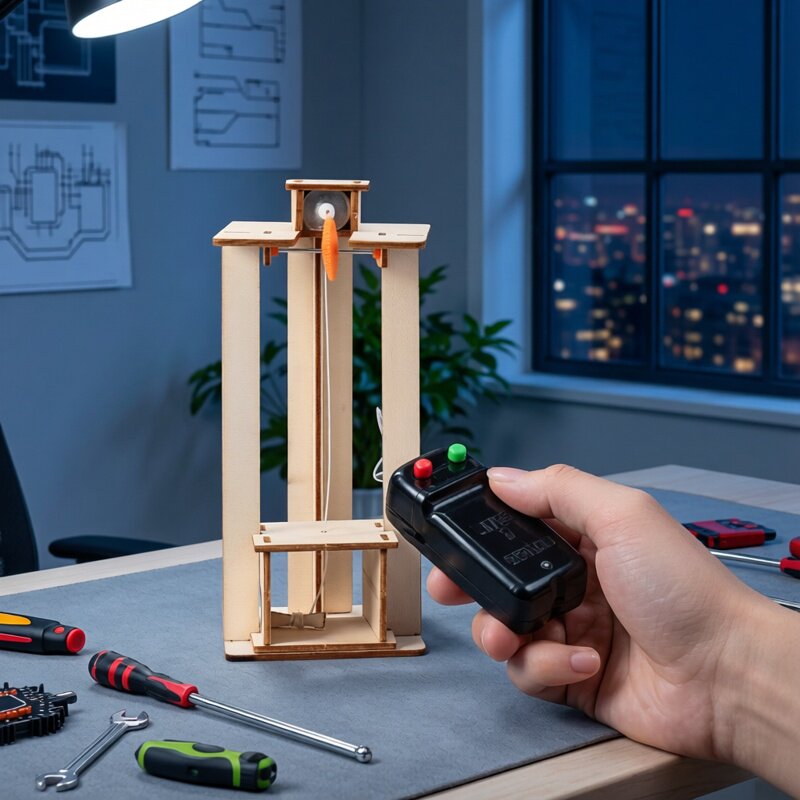 DIY 전기 엘리베이터 리프트 모델 퍼즐 장난감 과학  - Diy Kit Elektronik 리뷰 및 가격