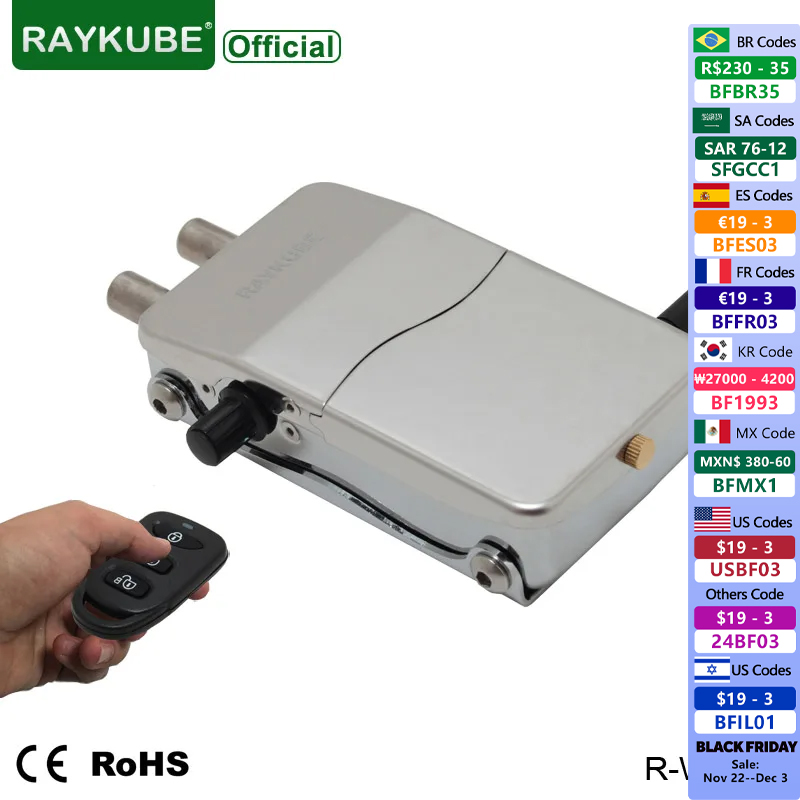 RAYKUBE 전자 도어락 키리스 무선 원격 제어 지능 - R/Diy Electronics 리뷰 및 가격