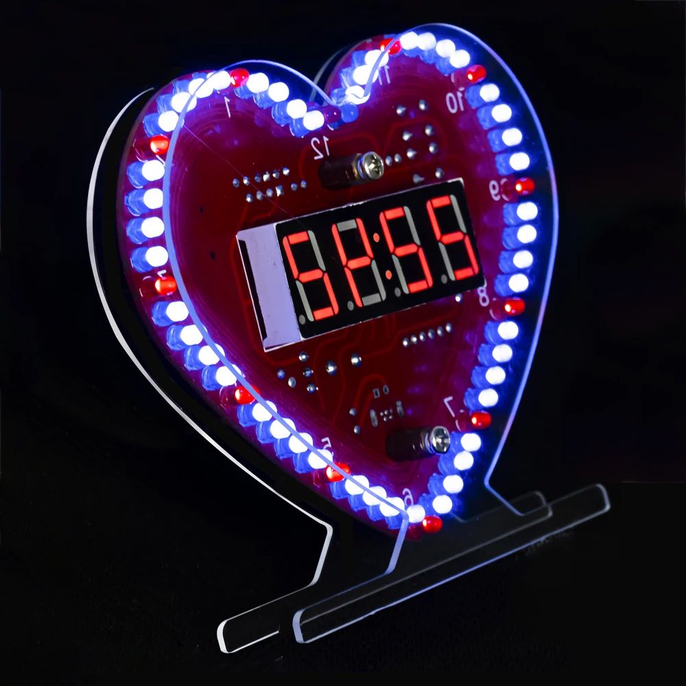 DIY 전자 키트 다기능 하트 모양의 LED 시계 4  - Diy Electronics Youtube 리뷰 및 가격