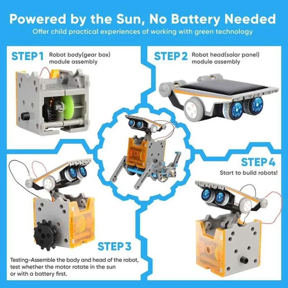 13 in 1 태양열 구동 로봇 과학 키트 DIY 빌딩 - Diy Kit Elektronik 리뷰 및 가격